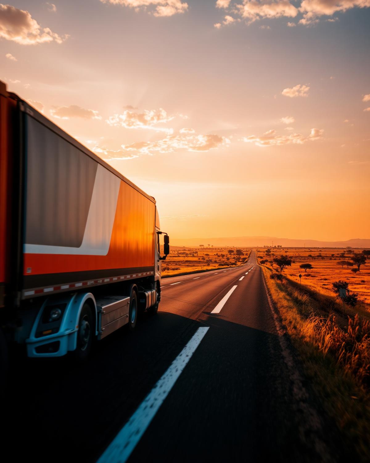 March Plus Freight cargo truck on the highway